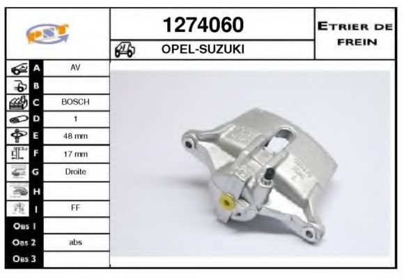 1274060 SNRA Brake System Brake Caliper