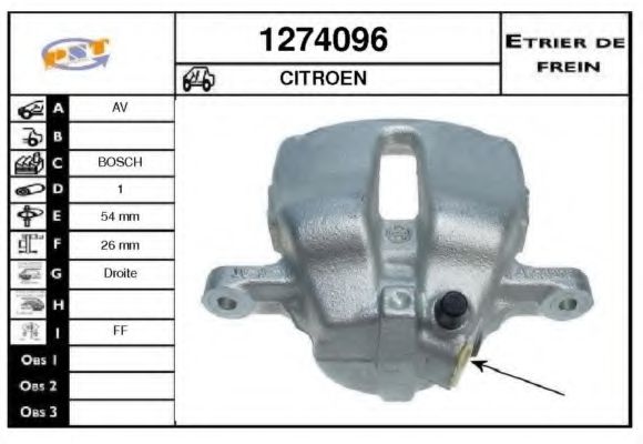 1274096 SNRA Brake System Brake Caliper
