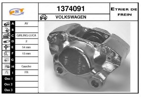 1374091 SNRA Brake System Brake Caliper