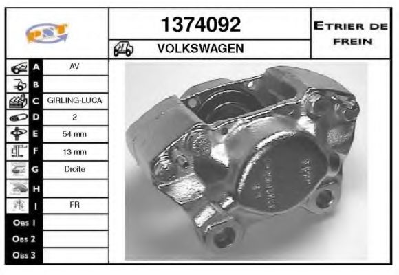 1374092 SNRA Brake System Brake Caliper