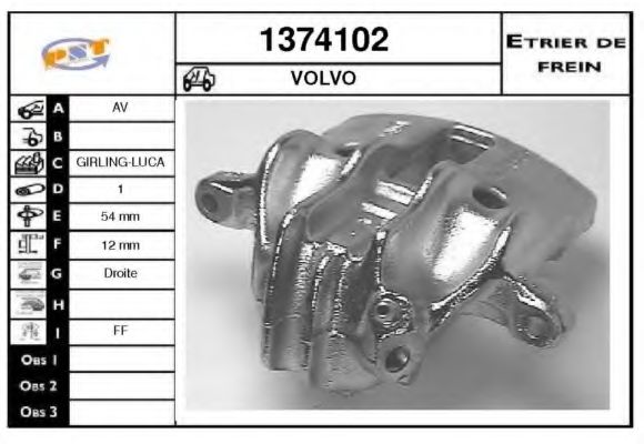 1374102 SNRA Brake System Brake Caliper