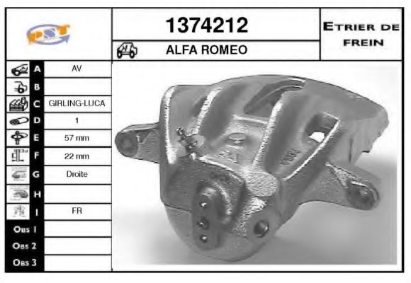 1374212 SNRA Brake System Brake Caliper