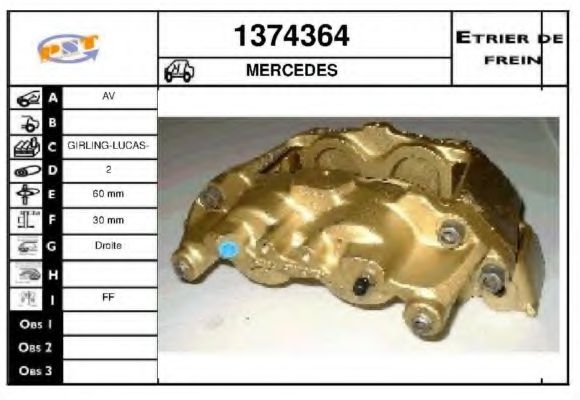 1374364 SNRA Brake System Brake Caliper