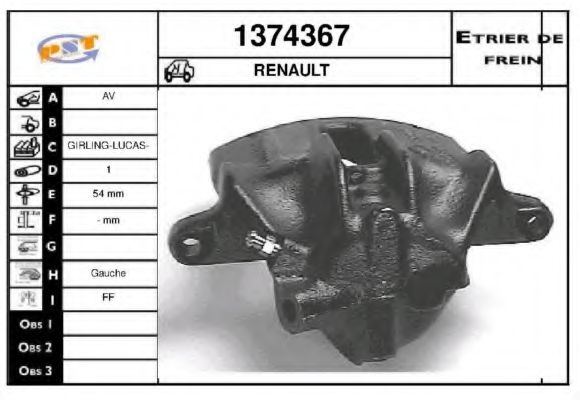 1374367 SNRA Brake System Brake Caliper