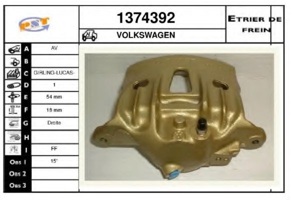 1374392 SNRA Brake System Brake Caliper