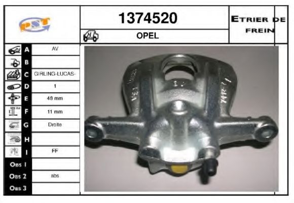 1374520 SNRA Brake System Brake Caliper