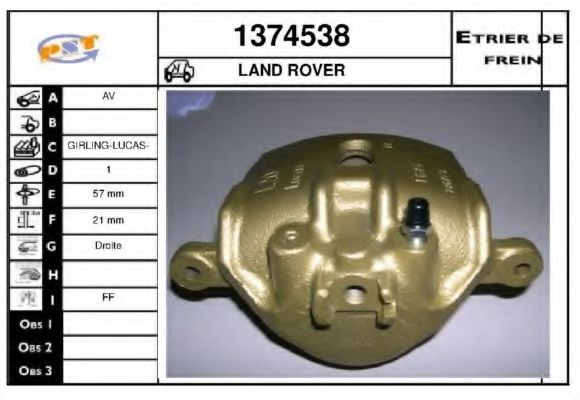 1374538 SNRA Brake System Brake Caliper