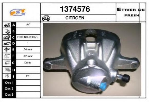 1374576 SNRA Brake System Brake Caliper