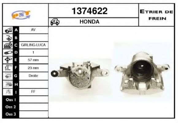 1374622 SNRA Brake System Brake Caliper