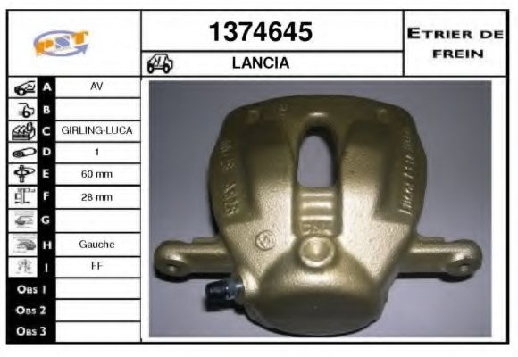 1374645 SNRA Brake System Brake Caliper