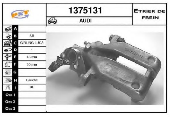 1375131 SNRA Brake System Brake Caliper