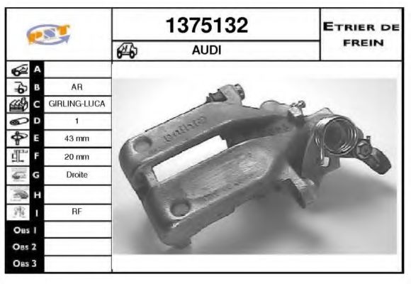 1375132 SNRA Brake System Brake Caliper