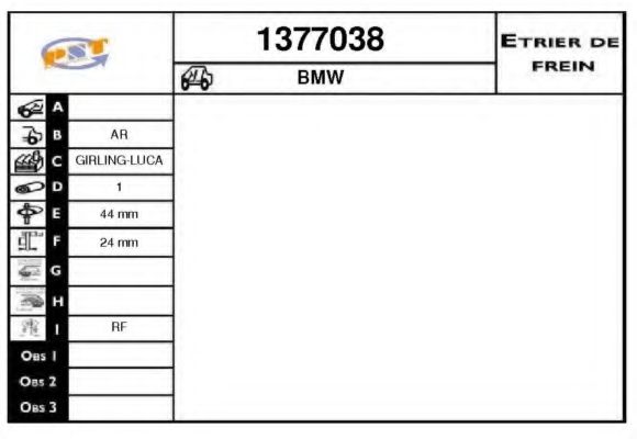 1377038 SNRA Brake System Brake Caliper