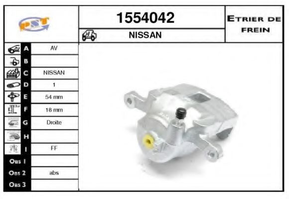 1554042 SNRA Brake System Brake Caliper