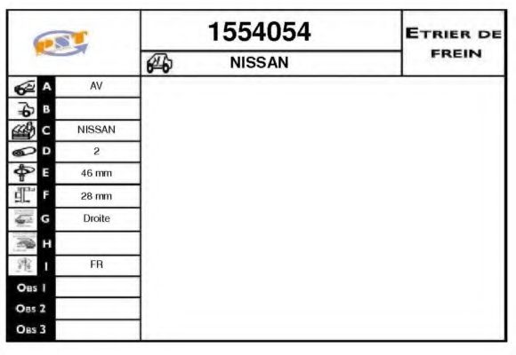 1554054 SNRA Brake System Brake Caliper