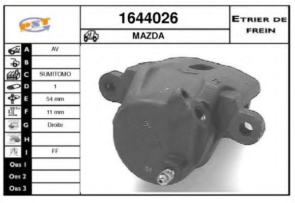 1644026 SNRA Brake System Brake Caliper