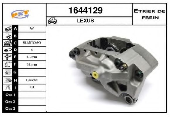 1644129 SNRA Brake System Brake Caliper