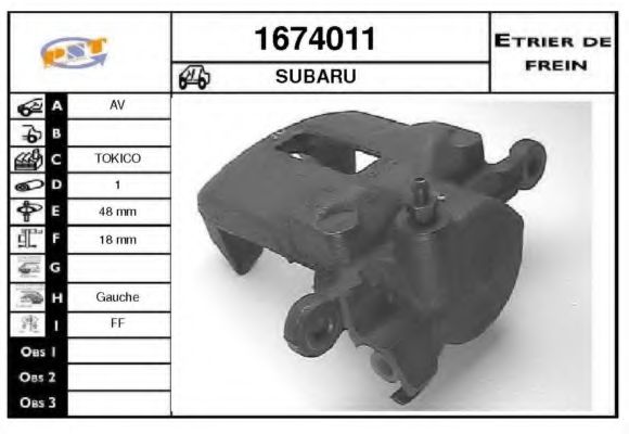 1674011 SNRA Brake System Brake Caliper