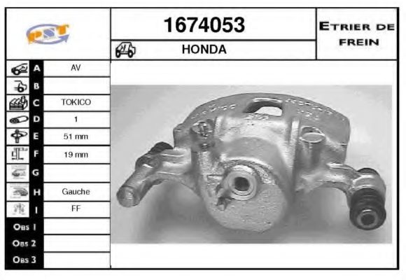 1674053 SNRA Brake System Brake Caliper