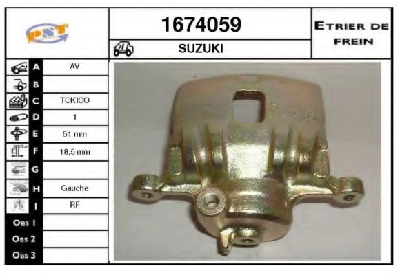 1674059 SNRA Brake System Brake Caliper