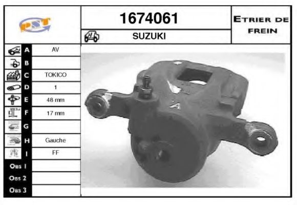 1674061 SNRA Brake System Brake Caliper