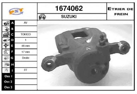 1674062 SNRA Brake System Brake Caliper