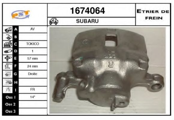 1674064 SNRA Brake System Brake Caliper