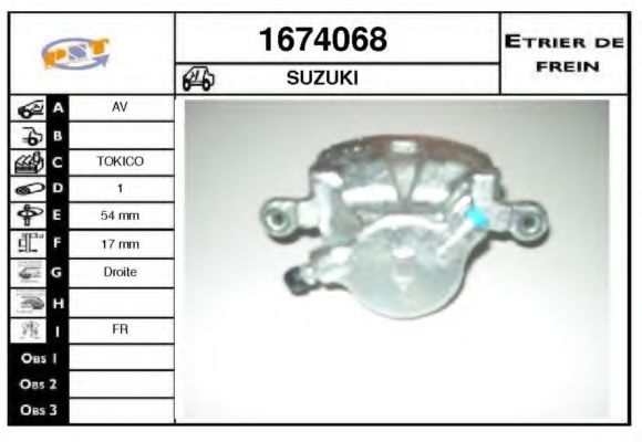 1674068 SNRA Brake System Brake Caliper