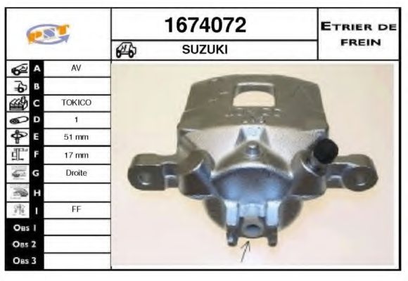 1674072 SNRA Brake System Brake Caliper