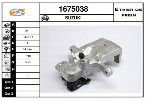 1675038 SNRA Brake System Brake Caliper