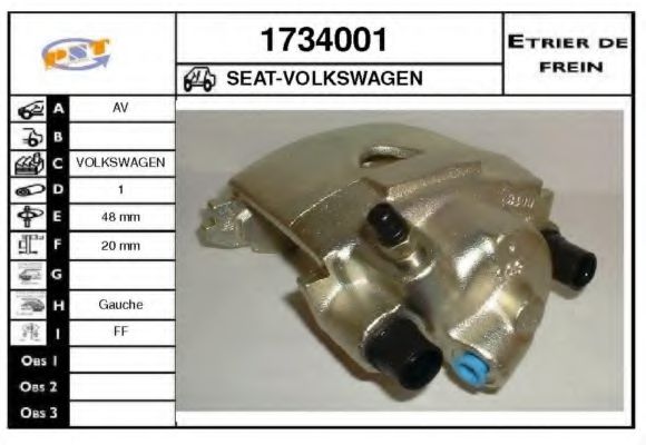 1734001 SNRA Brake System Brake Caliper