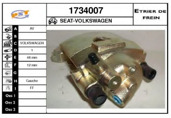 1734007 SNRA Brake System Brake Caliper