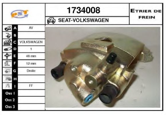 1734008 SNRA Brake System Brake Caliper