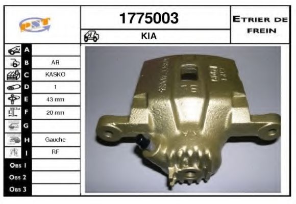 1775003 SNRA Brake System Brake Caliper