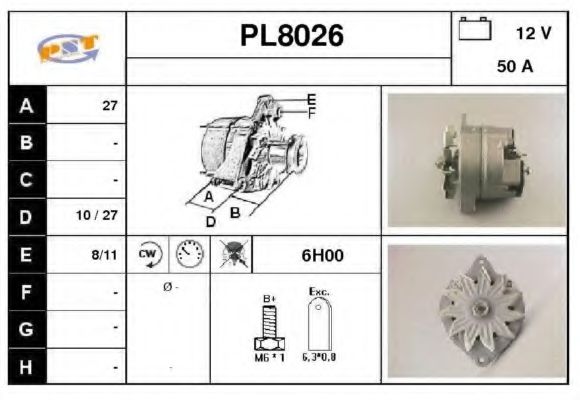 PL8026 SNRA Alternator Alternator
