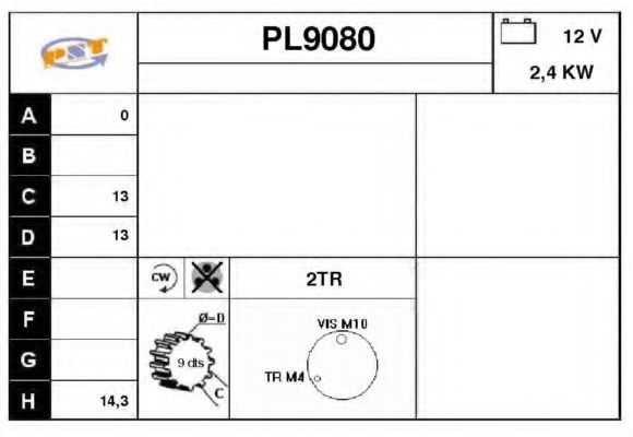 PL9080 SNRA Starter System Starter