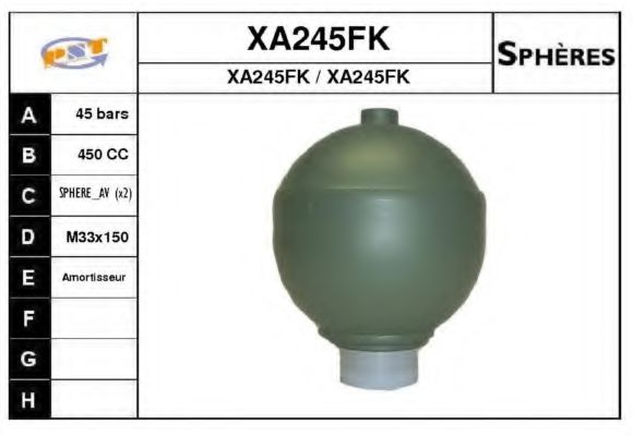 XA 245 FK SNRA Suspension Sphere, pneumatic suspension
