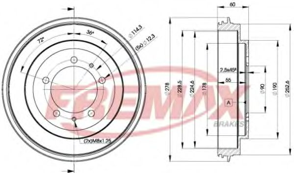 BD-7040 FREMAX Тормозная система Тормозной барабан