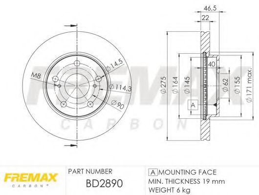 BD-2890 FREMAX Brake Disc