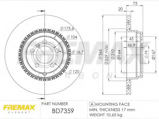 BD-7359 FREMAX Тормозная система Тормозной диск