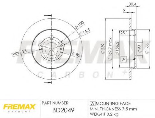 BD-2049 FREMAX Тормозная система Тормозной диск
