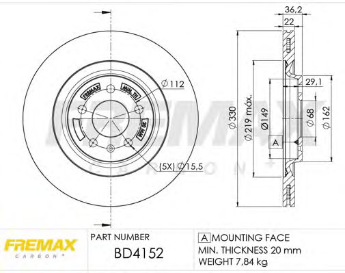 BD-4152 FREMAX Тормозная система Тормозной диск