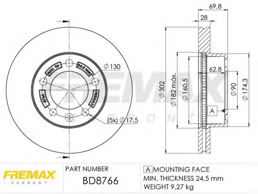 BD-8766 FREMAX Brake System Brake Disc