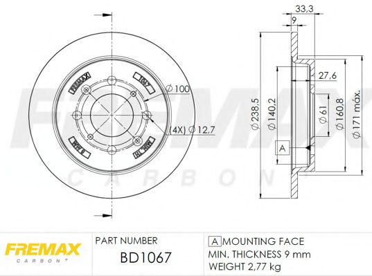 BD-1067 FREMAX Brake System Brake Disc