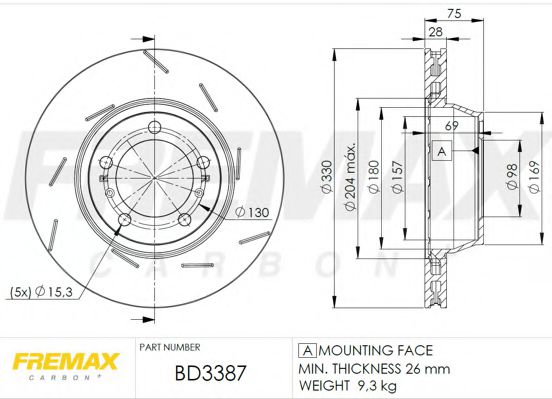 BD-3387 FREMAX Тормозная система Тормозной диск