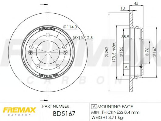 BD-5167 FREMAX Brake System Brake Disc