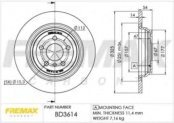 BD-3614 FREMAX Brake System Brake Disc