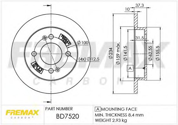 BD-7520 FREMAX Bremsanlage Bremsscheibe