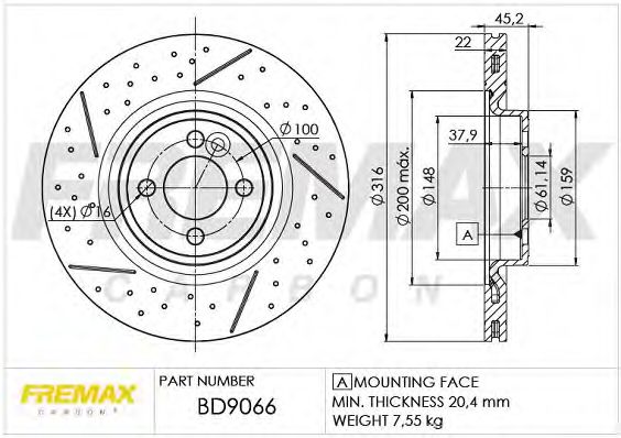 BD-9066 FREMAX Тормозная система Тормозной диск