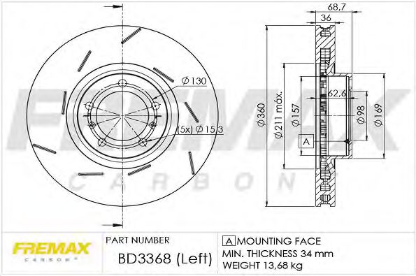 BD-3368 FREMAX Bremsanlage Bremstrommel